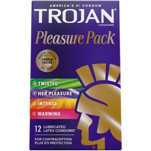 Trojan Condoms, Pleasure Pack - 12 condoms