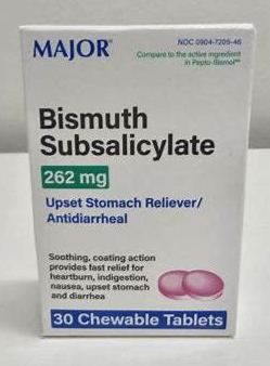 Major Bismuth Subsalicylate 262 Mg - 30 Chewable Tablets