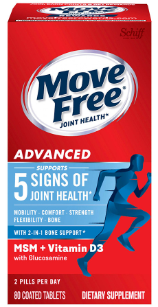 Move Free Move Free Advanced Plus Coated Tablets Vitamin D3 & MSM Joint Health -- 80 Coated Tablets(蓝款)