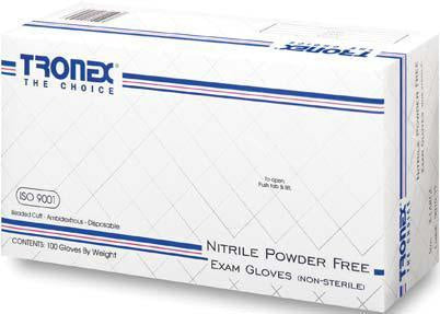 TRONEX GLOVES NITRILE POWDER FREE TEXTURED X-LARGE 100 CT