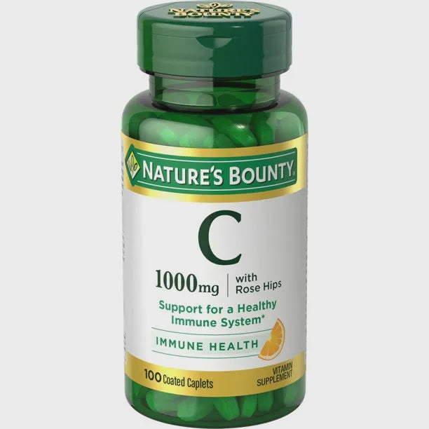 Nature's Bounty Vitamin C with Rose Hips, 1000 mg Caplets - 100 ct