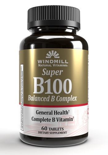 WINDMILL VITAMIN SUPER B-100 TABLETS 60 CT