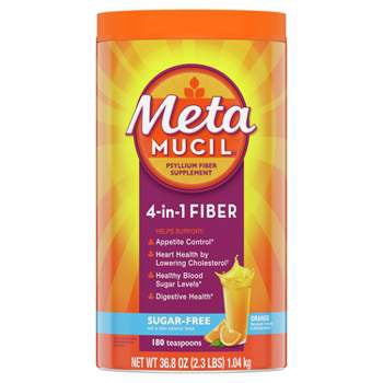Metamucil 4-in-1 Psyllium Fiber Sugar-free Supplement Powder - Orange Smooth - 23.3oz