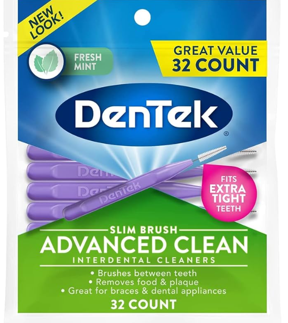 DENTEK SLIM BRUSH INTERDENTAL CLEANERS 32 COUNT