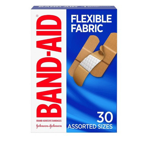 BAND-AID FLEX FABRIC ADHESIVE BANDAGES ASSORTED 30 CT