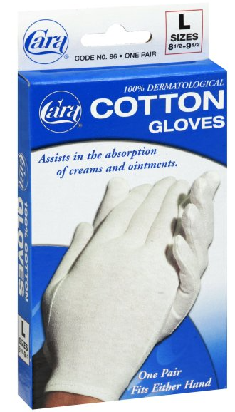 CARA COTTON GLOVES MEN LG 1PR#