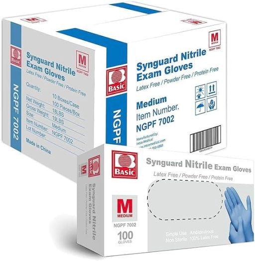 BASiC Brand Nitrile Gloves (M) 100/box