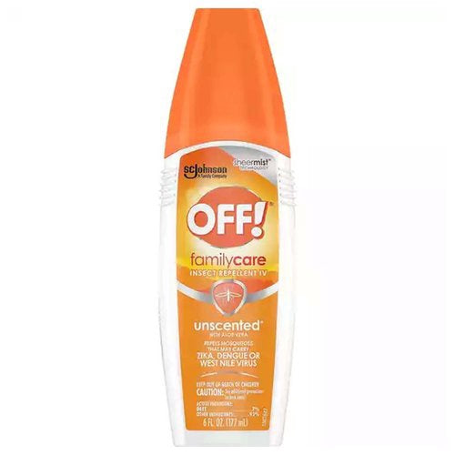 OFF! Family Care Insect & Mosquito Repellent, Unscented with Aloe-Vera,7% Deet 6 oz.