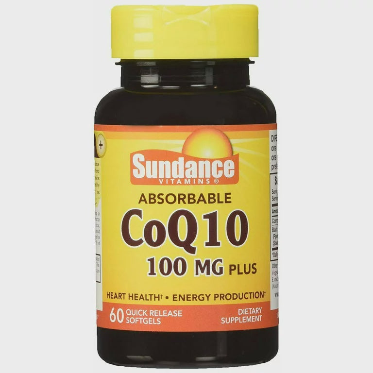 Sundance Vitamins Absorbable CoQ10 Softgels, 100 mg, 60 Count