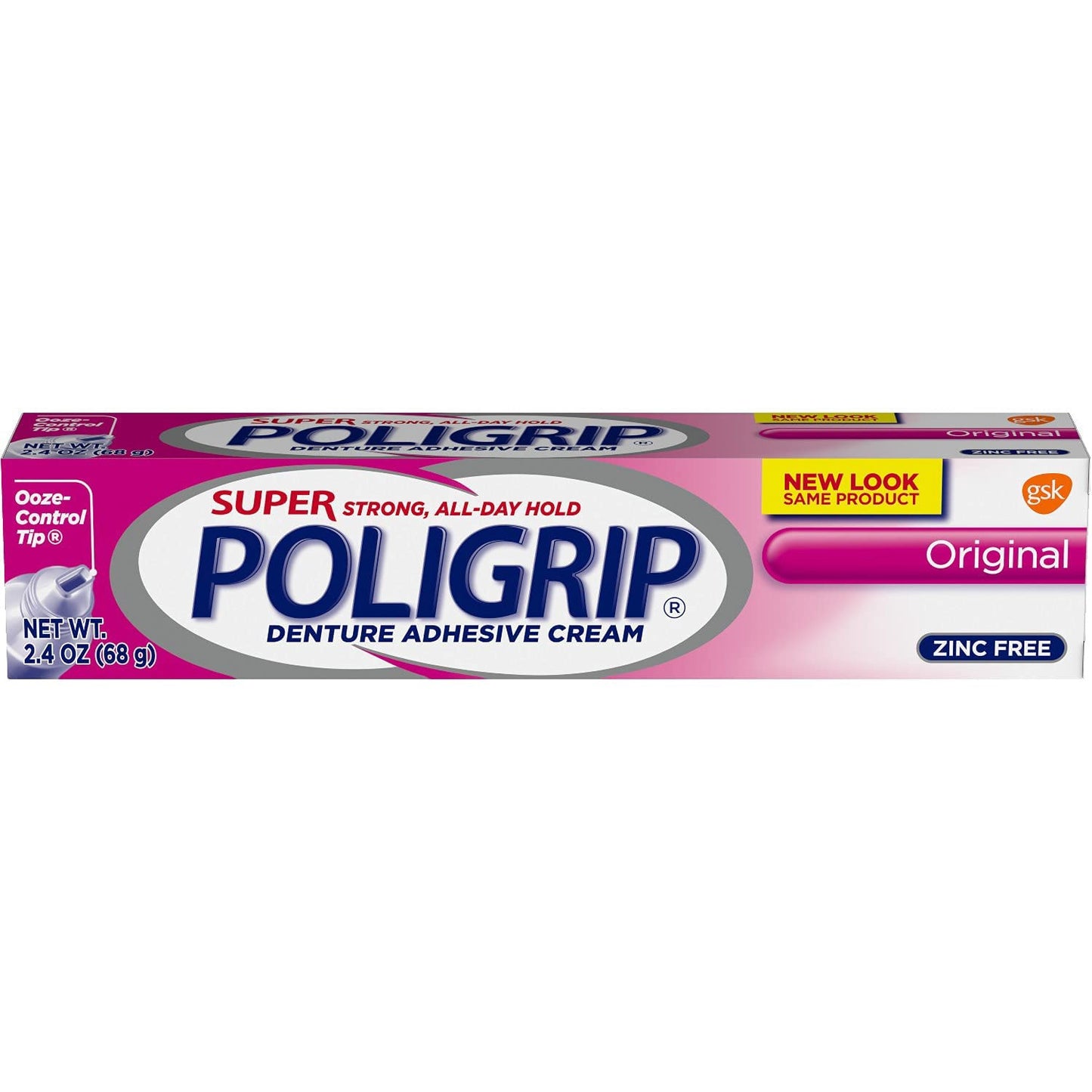 POLIGRIP SUPER DENTURE ADHESIVE CREAM ORIGINAL 2.4 OZ