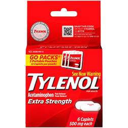 TYLENOL CAPLETS EXTRA STRENGTH 6