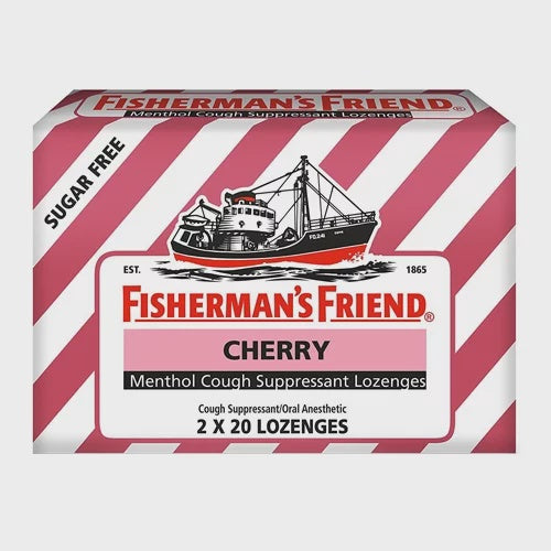 Fishermans Friend Sugar Free Cherry Menthol Cough Drops, Cough Suppressant Lozenges, 40 Ea,