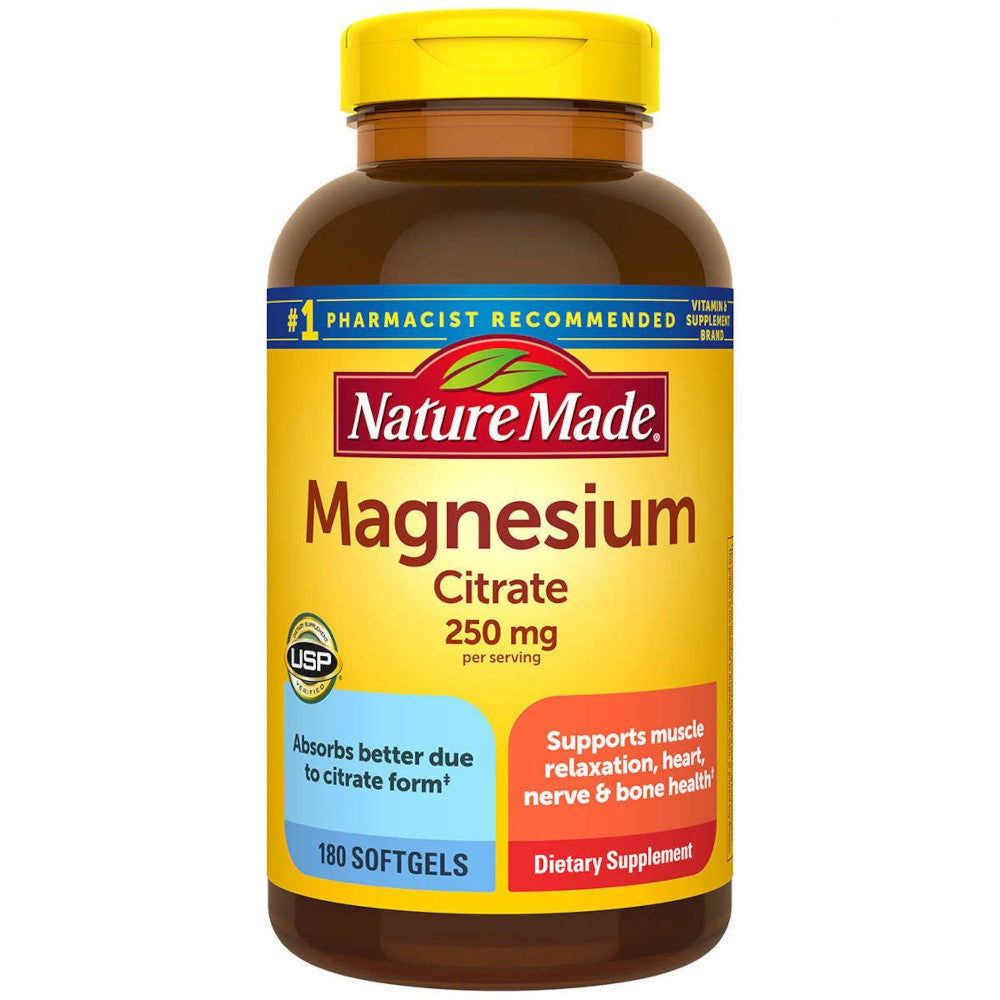 Magnesium Citrate 250 mg (180 Gels)