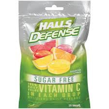 HALLS Defense Assorted Citrus Sugar Free Vitamin C Drops, 25 Drops