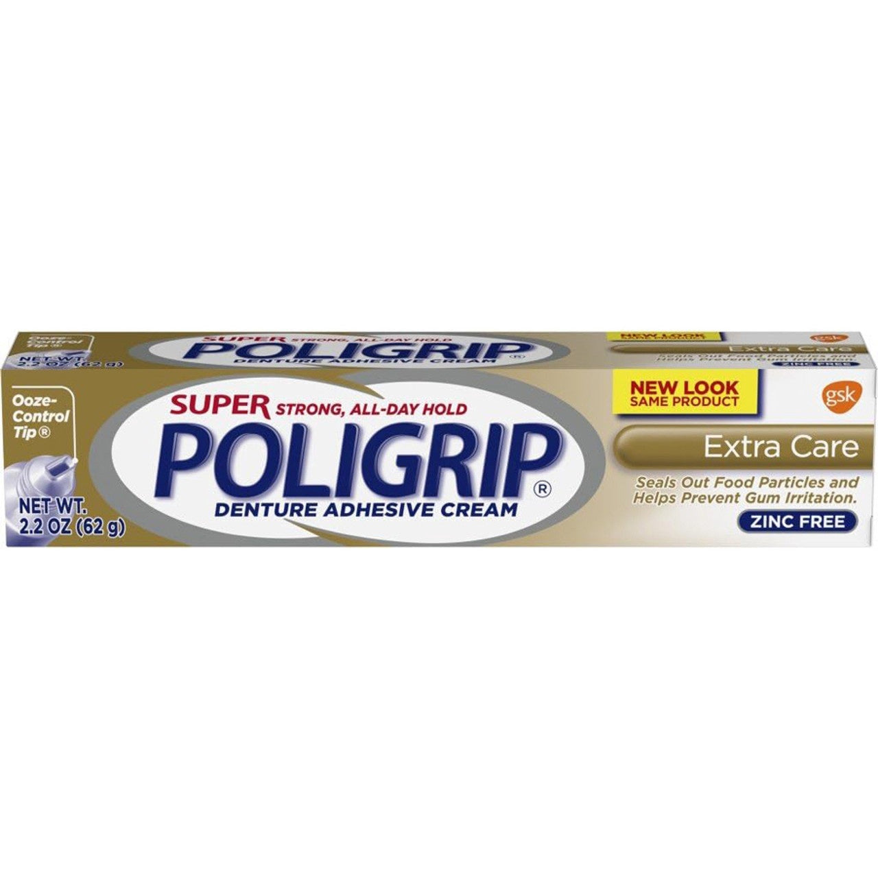 Super Poligrip Denture Adhesive Cream Extra Care - 2.2 oz