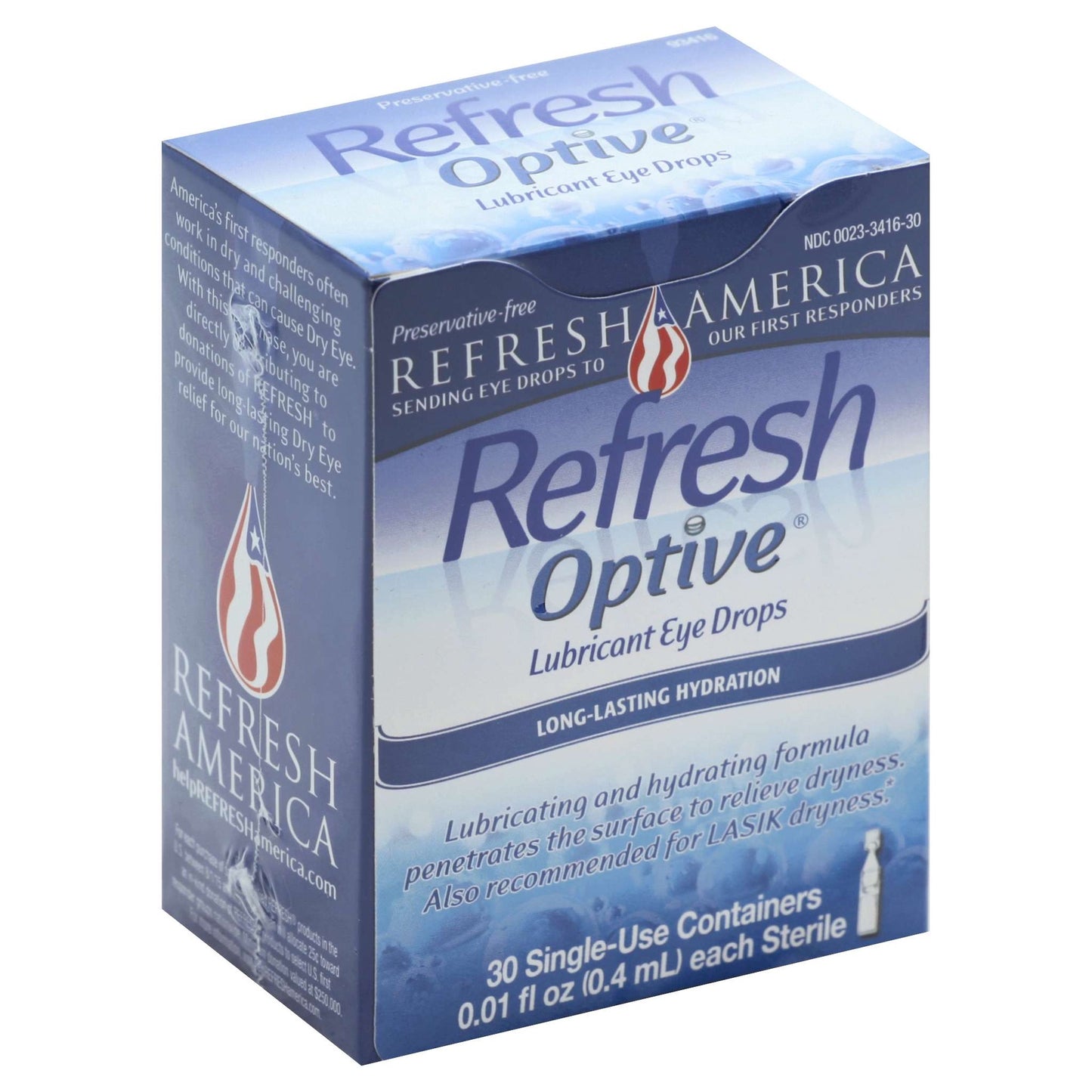 Refresh Optive Sensitive Lubricant Eye Drops, Preservative Free, 0.4ml, 30ct