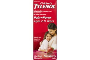 TYLENOL CHILDRENS PAIN + FEVER LIQUID STRAWBERRY 4 OZ