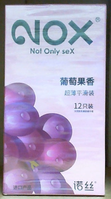 诺丝 超薄平滑装 葡萄果香 12只装 NOX CONDOMFETHERLITE GRAPE (12 Pcs)