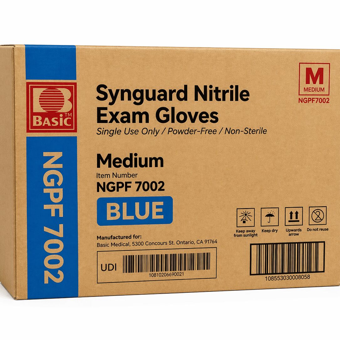 INTCO SYNGUARD BLUE NITRILE GLOVES MEDIUM