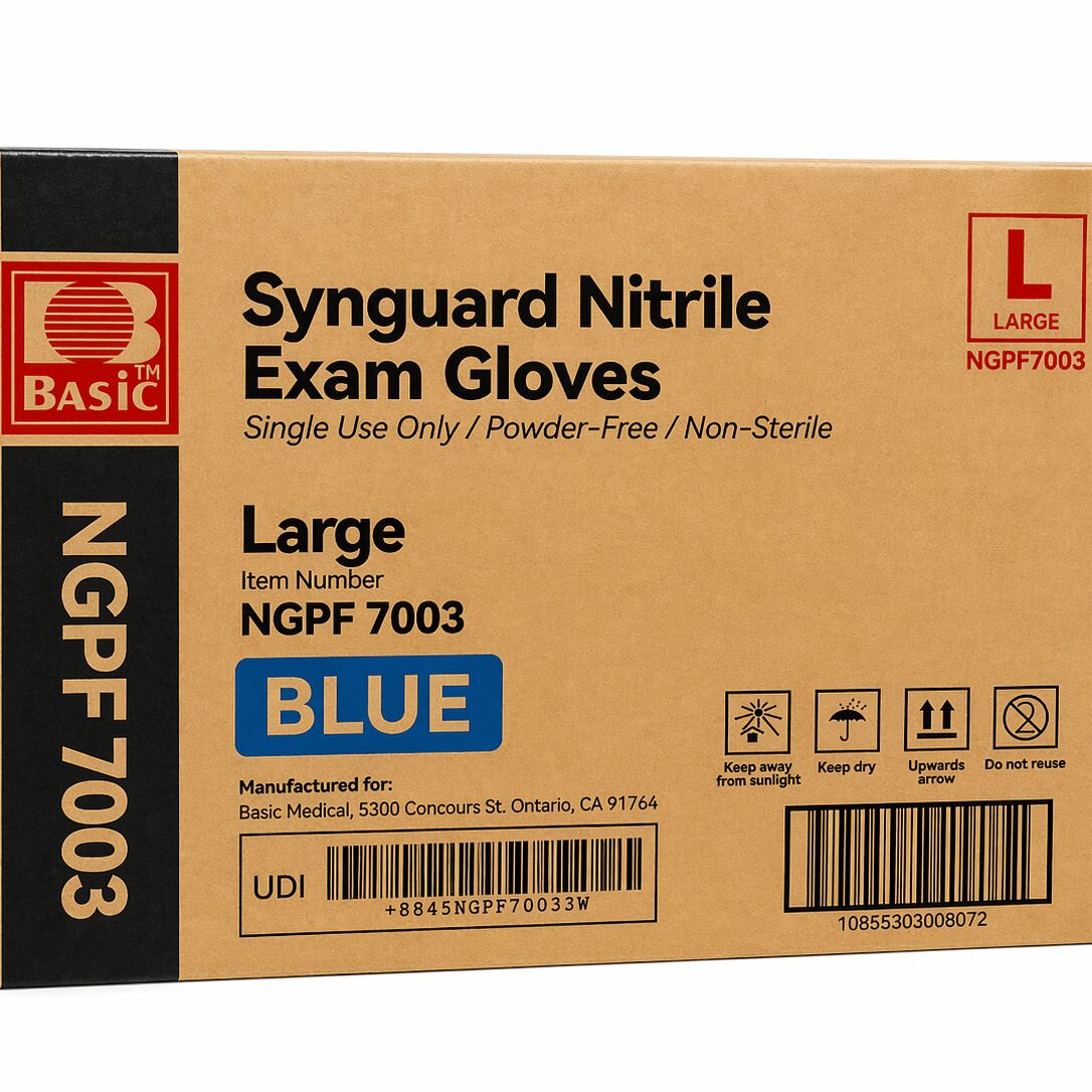 INTCO SYNGUARD BLUE NITRILE EXAM GLOVES L