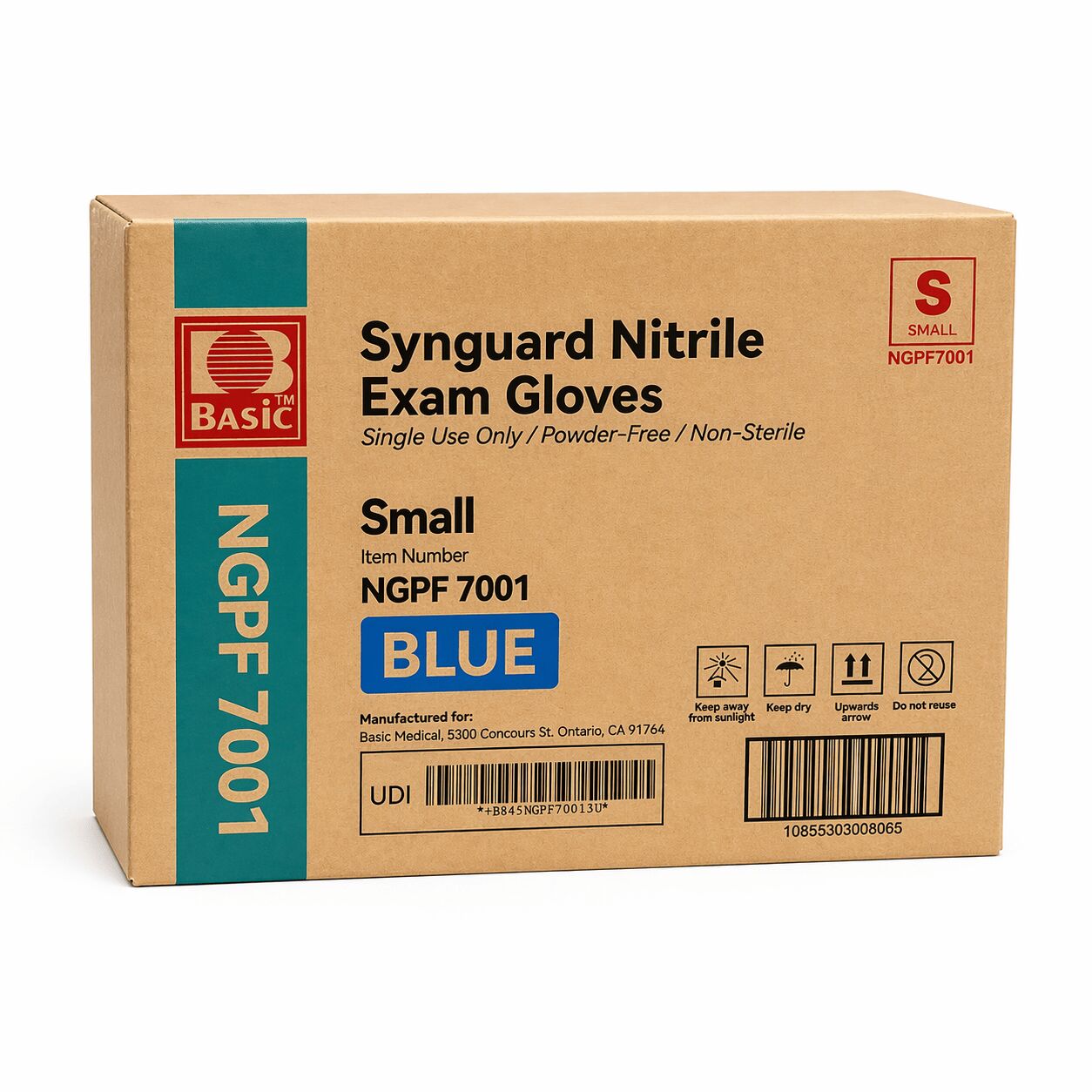 INTCO SYNGUARD BLUE NITRILE EXAM GLOVES SMALL