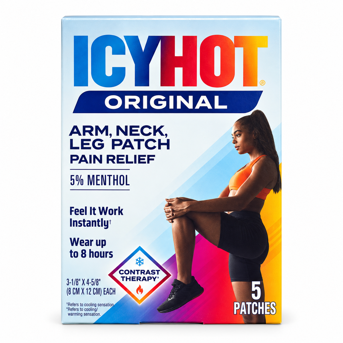 Icy Hot Original Arm, Neck & Leg Menthol 5% Pain Relief Patches, 5 Count