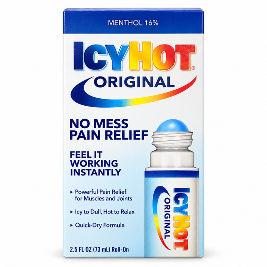 Icy Hot Original No-Mess Menthol 16% Roll On, 2.5 fl oz (73 mL)