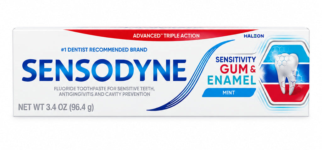Sensodyne 舒适达三重护理含氟牙膏 3.4 oz | 抗敏感·牙龈与牙釉质护理 | Sensitivity Gum & Enamel Mint