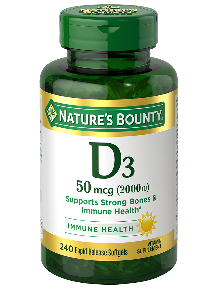 Nature's Bounty Vitamin D3 50mcg (2000 IU), 240 softgels | 维生素D3 240粒