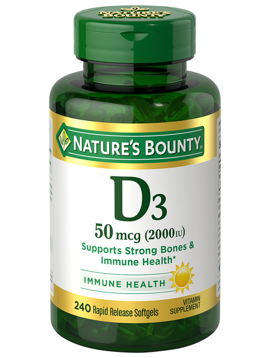 Nature's Bounty Vitamin D3 50mcg (2000 IU), 240 softgels | 维生素D3 240粒
