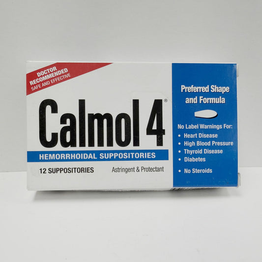 Calmol 4 Rectal Care Suppositories 12 Count