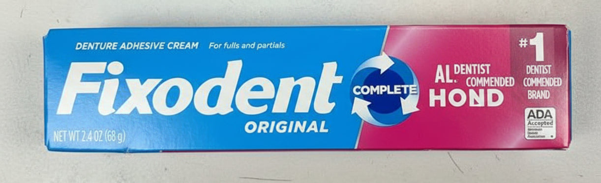 Fixodent Complete Original 假牙粘合膏 2.4oz | 全口局部假牙固定 牙医推荐 | Denture Adhesive Cream 68g