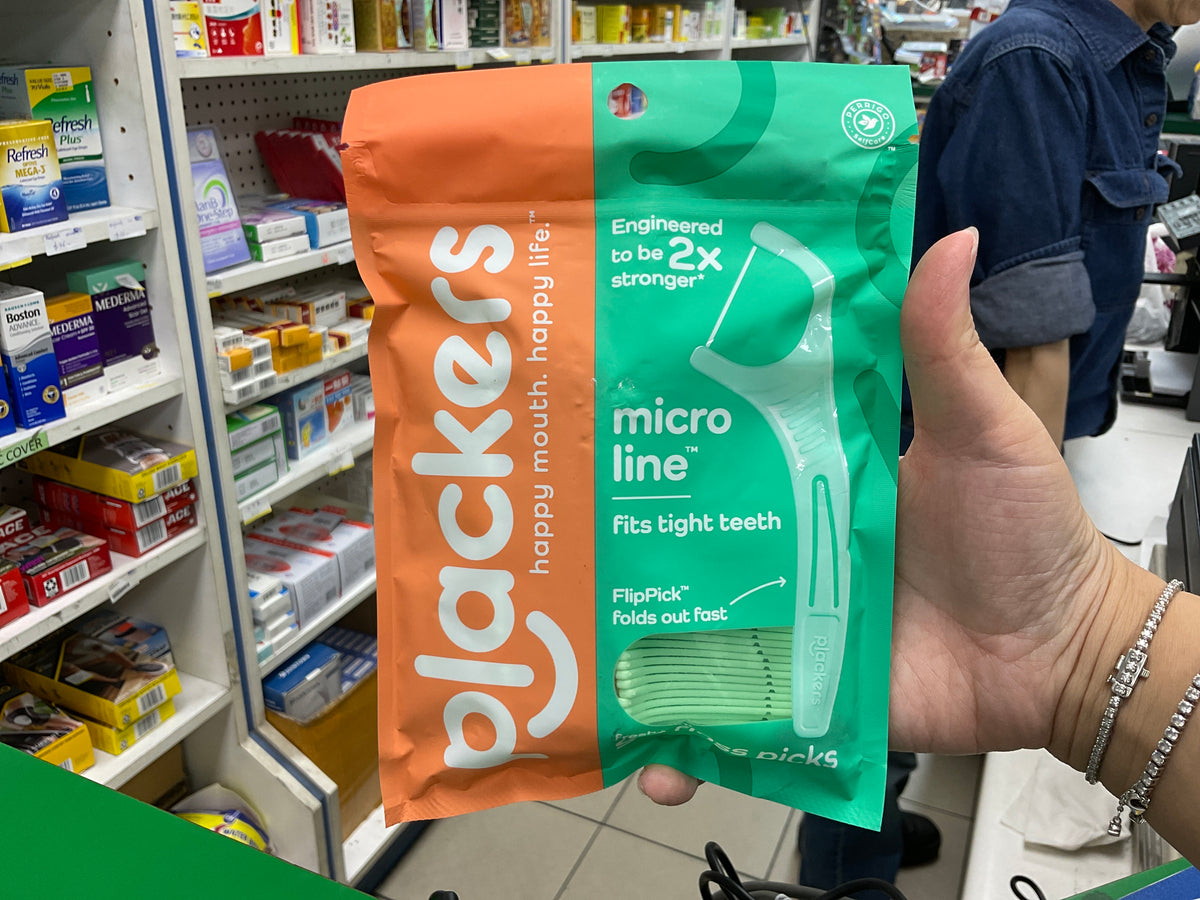 Plackers Micro 薄荷牙线棒 90支 | 细小设计深层清洁牙缝