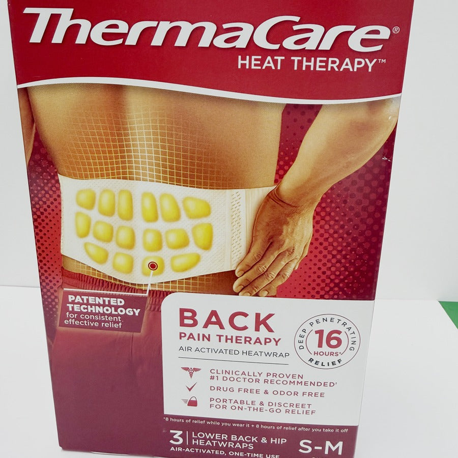 ThermaCare Back Pain Heat Therapy Wrap 3ct S-M