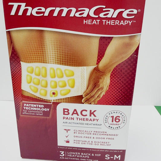 ThermaCare Back Pain Heat Therapy Wrap 3ct S-M