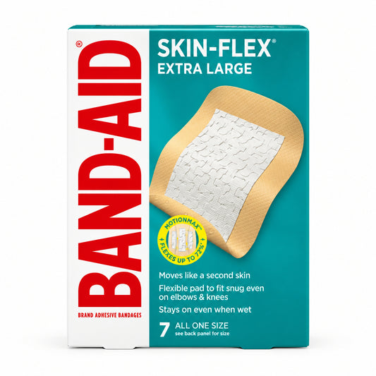 BAND-AID 邦迪特大号创可贴 7片 | Skin-Flex MotionMax柔韧贴合 | Extra Large Adhesive Bandages 7 Count