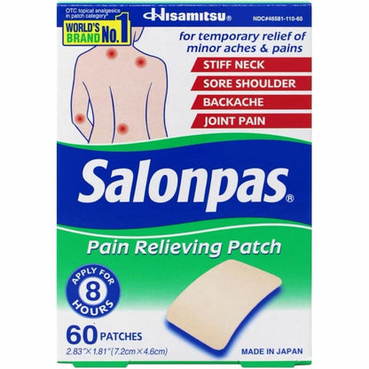 Salonpas 撒隆巴斯舒缓贴 60片 | 樟脑薄荷醇外用护理贴 | Salonpas Soothing Care Patches 60ct