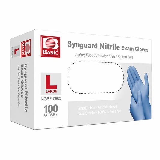 INTCO SYNGUARD BLUE NITRILE EXAM GLOVES L