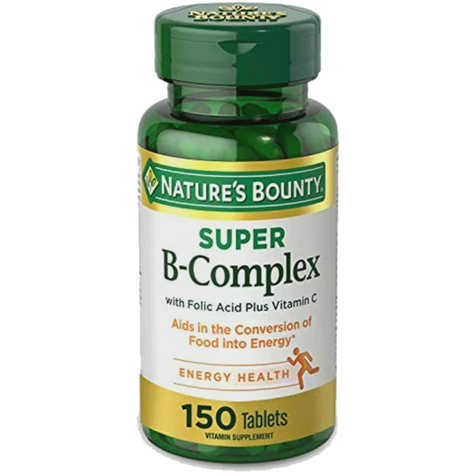 Nature's Bounty SUPER B Complex W/Folic Acid Plus C Tablets 150 Ct
