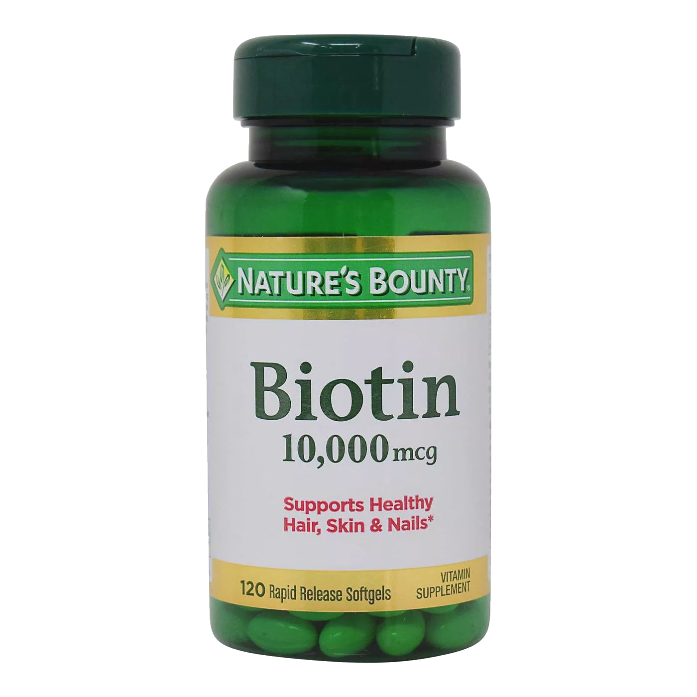 Nature's Bounty Biotin 10,000 mcg, Rapid Release Softgels 120 ea