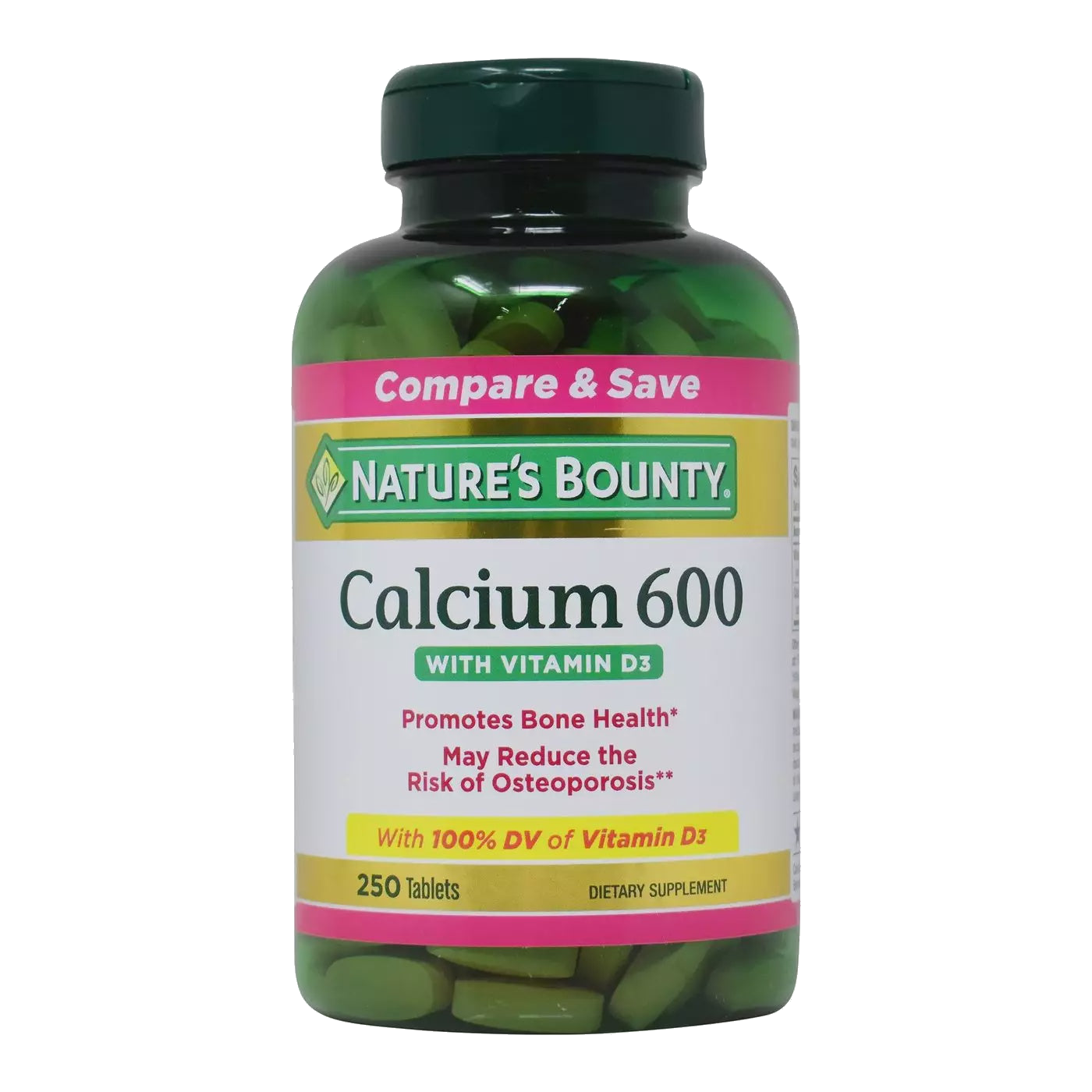 Natures Bounty Calcium 600, with Vitamin D3, Tablets,250ea