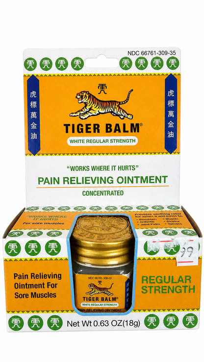 Tiger Balm White Ointment 18g | Nasal Congestion, Muscle Pain, Joint Pain, OTC Topical