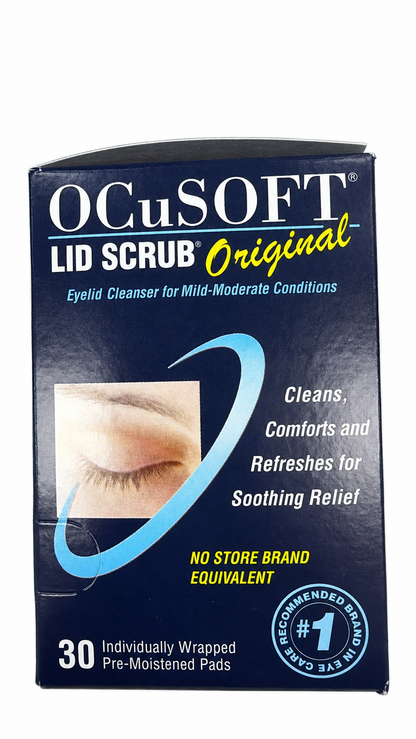 OCuSOFT Lid Scrub Original 眼睑清洁湿巾，纯白背景商品图