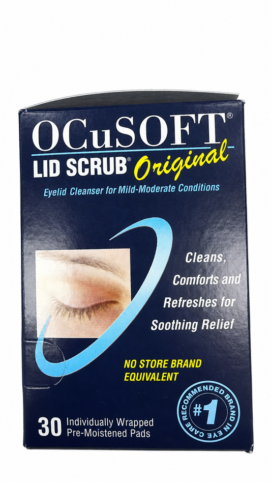 OCuSOFT Lid Scrub Original 眼睑清洁湿巾，纯白背景商品图