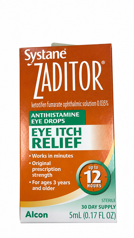 Systane Zaditor 抗组胺止痒滴眼液 5mL | 酮替芬0.035% 持续12小时