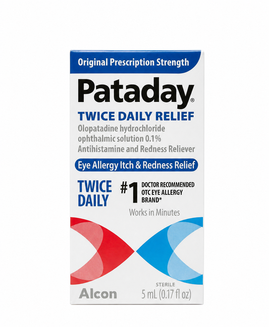 Pataday 眼部过敏滴眼液，纯白背景商品图
