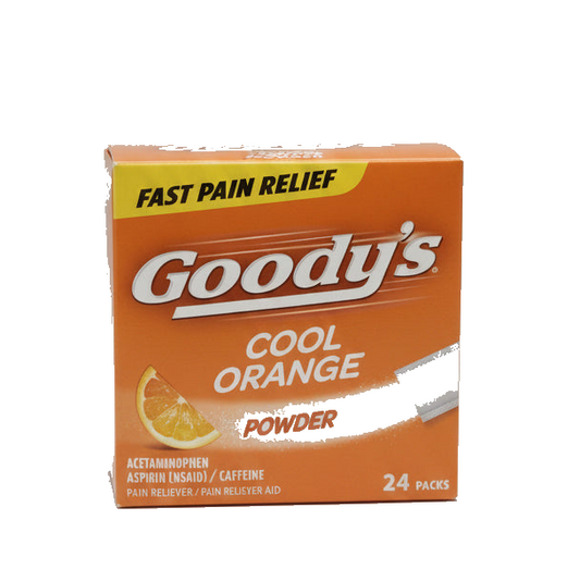 Goody's 清凉橙味止痛退烧散剂 24包 | 快速止痛无需饮水 | Cool Orange Powder Pain Relief