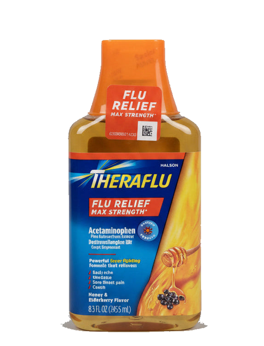 Theraflu 流感缓解最强效白天配方 蜂蜜接骨木莓口味 8.3oz | 退烧止咳缓解流感症状 | Theraflu Flu Relief Max Strength