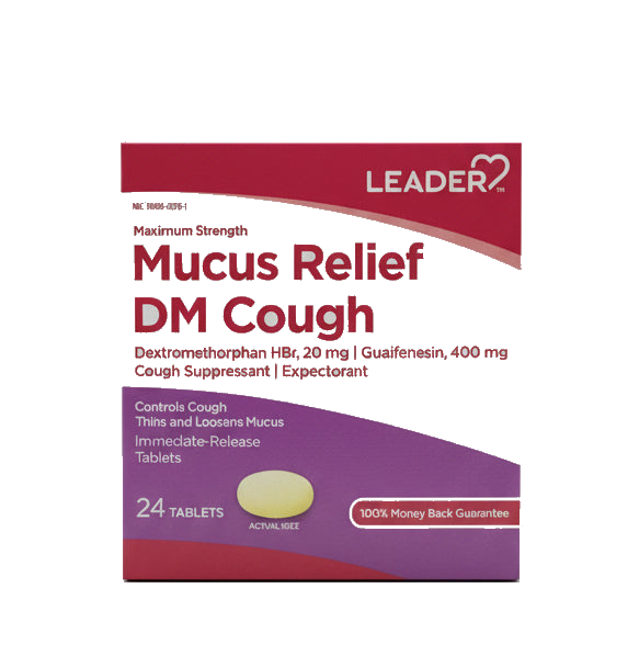 Leader 粘液缓解DM止咳片 最强效 24片 | 祛痰止咳双效 | Mucus Relief DM Cough Maximum Strength