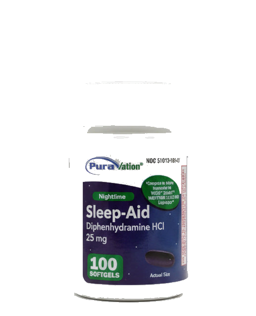 苯海拉明|PuraVation 夜间助眠软胶囊 25mg 100粒 | 快速入睡 | Diphenhydramine HCl Softgels